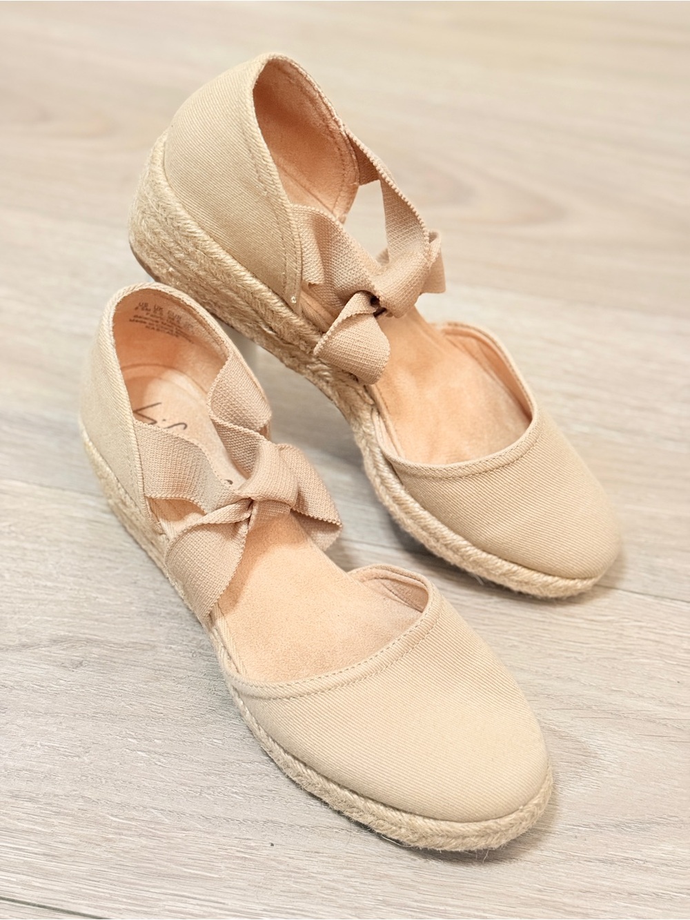 LifeStride velocity 2.0 Kascade Espadrille Wedge Sandal Tender Taupe 8.5M new